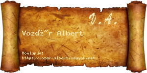 Vozár Albert névjegykártya