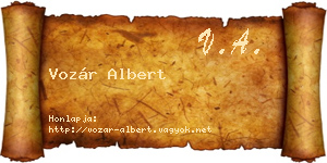 Vozár Albert névjegykártya