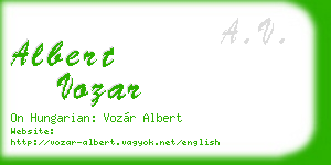 albert vozar business card